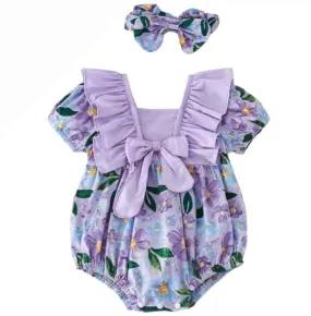 Geranium Blossom Romper with Bow