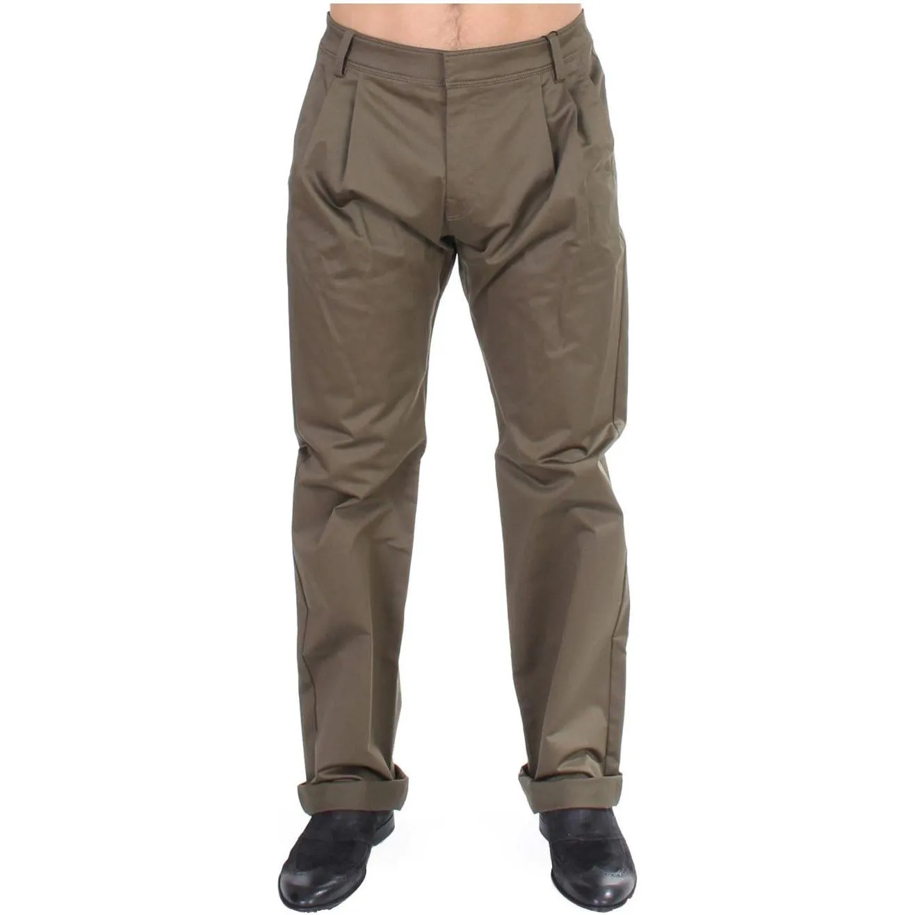 GF Ferre Elegant Green Comfort Straight Fit Pants