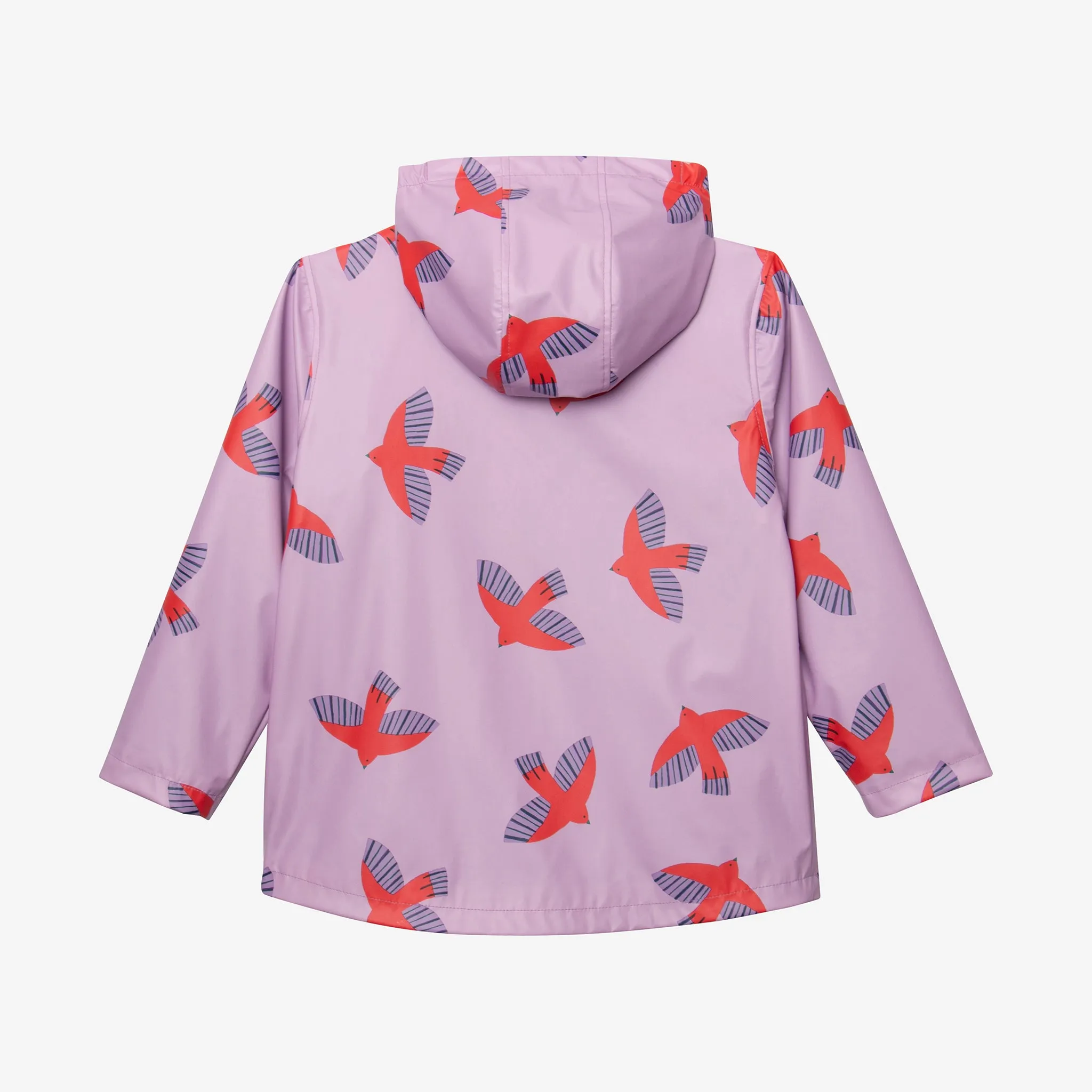 Girls' raincoat with swallow print.