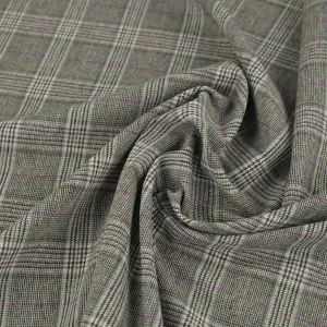 Grey Check Flannel Fabric 97540