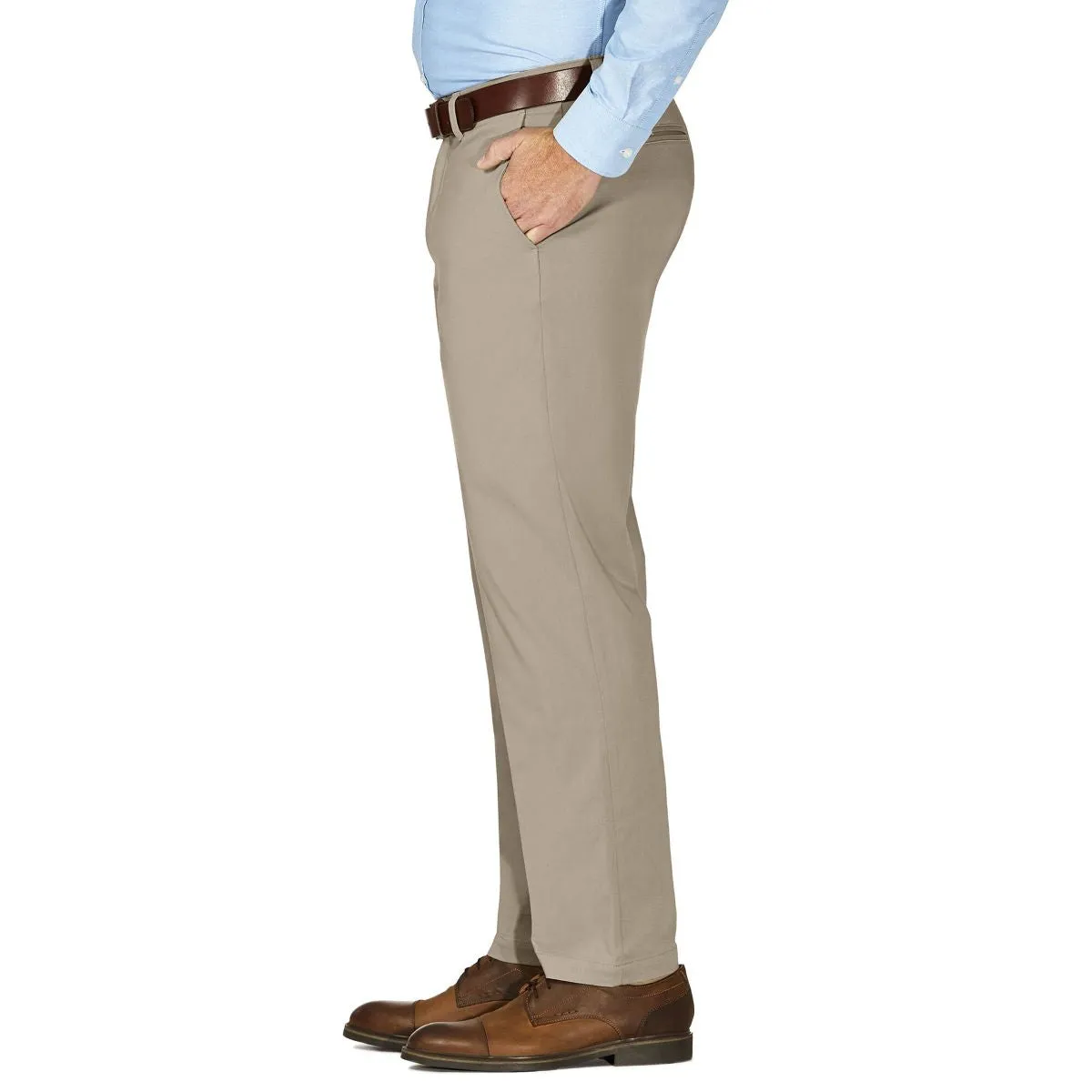 'Haggar' Men's Luxury Comfort Chino Flat Front - Khaki