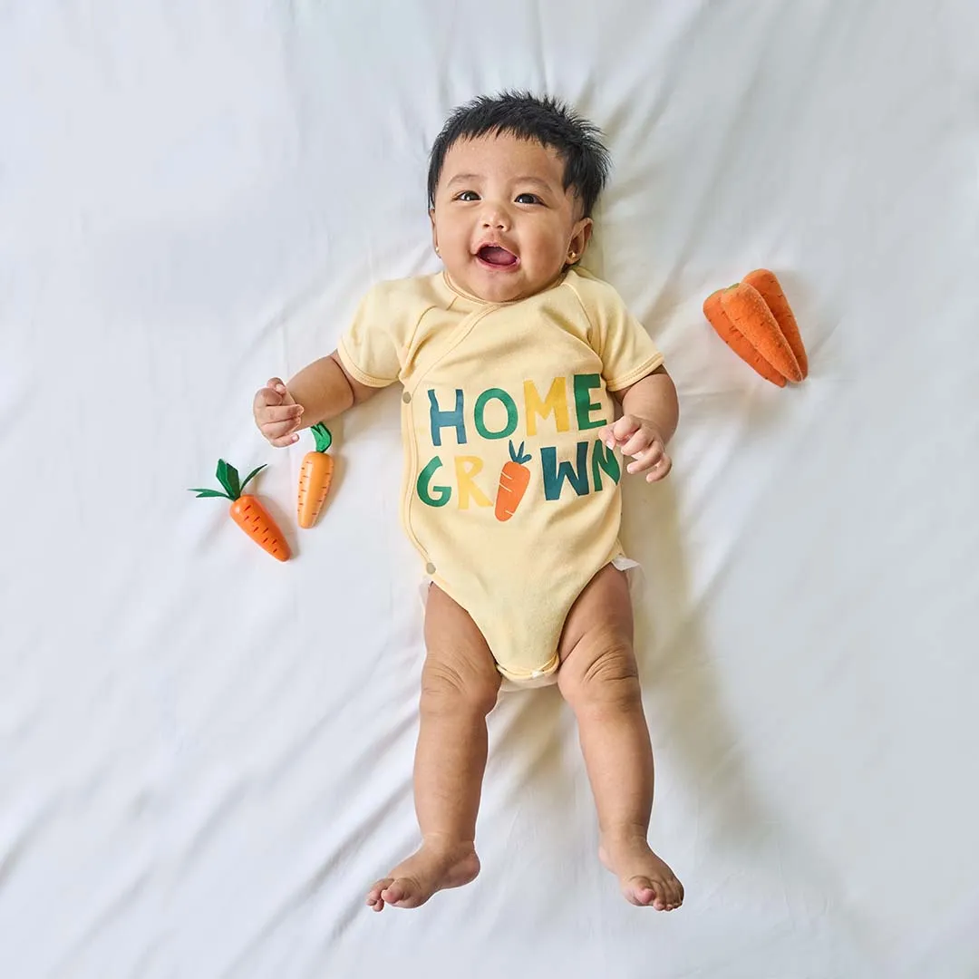 Happy Days Baby Short Sleeve Kimono Romper (Yellow)