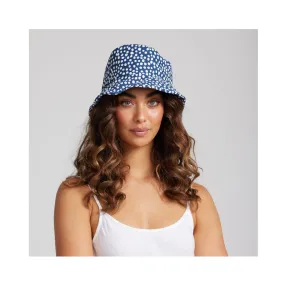 Hat Island Life Bucket - Navy Dots