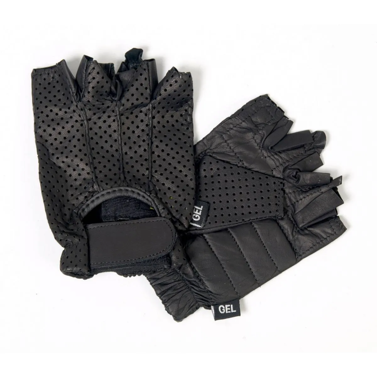 Hot Leathers GVM1016 Unlined Fingerless Vented Leather Gloves with