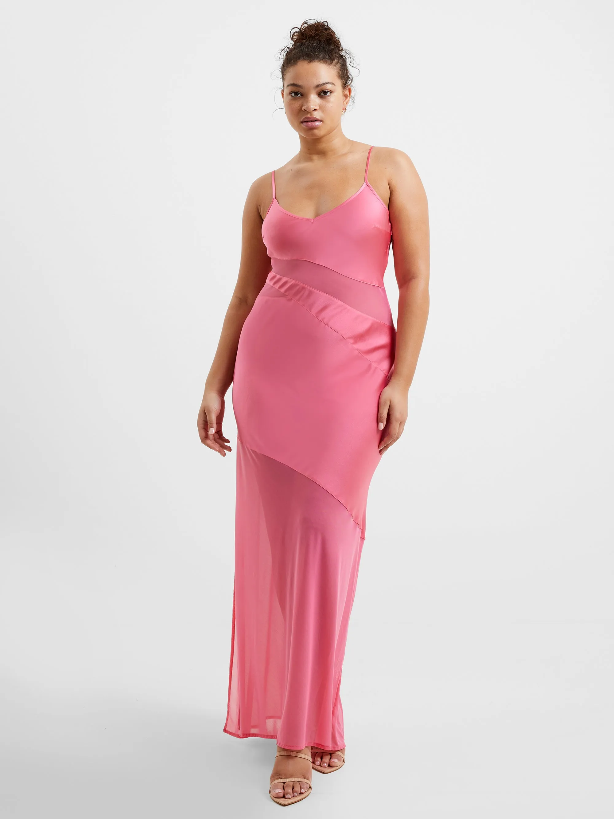 Inu Satin Strappy Maxi Dress