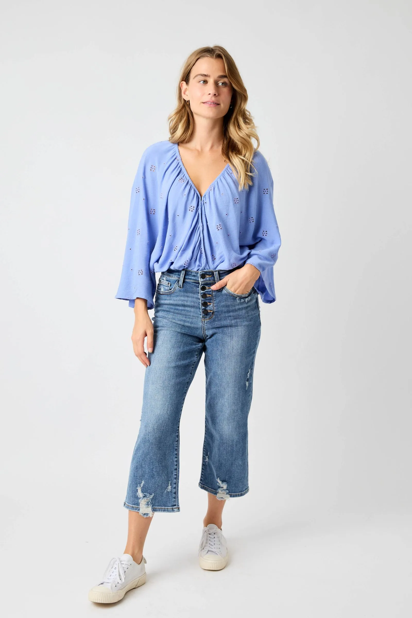 Judy Blue High Waist Wide Leg Capri