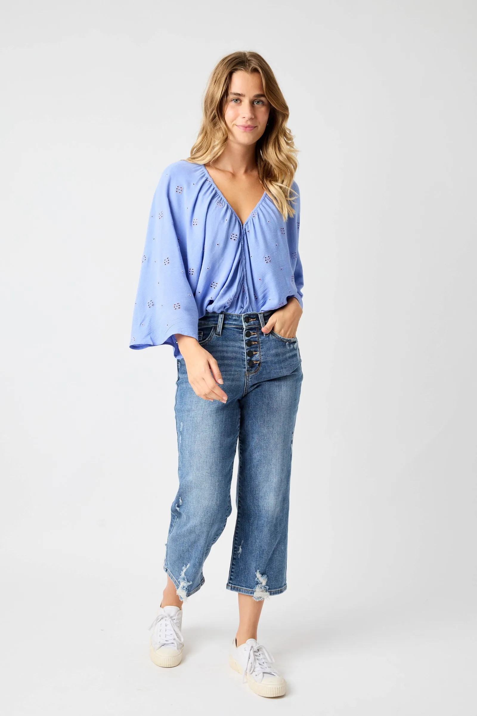 Judy Blue High Waist Wide Leg Capri