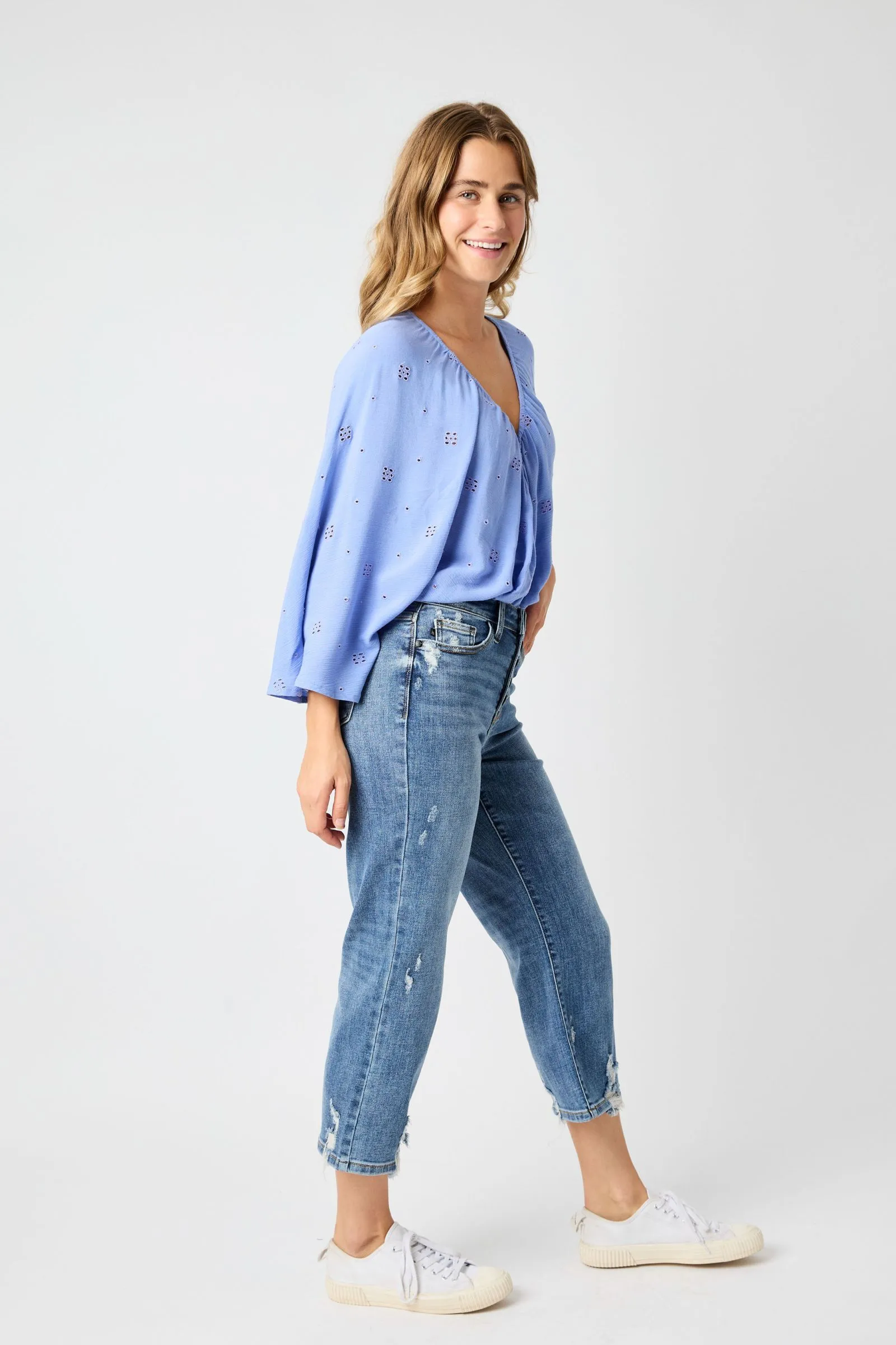 Judy Blue High Waist Wide Leg Capri