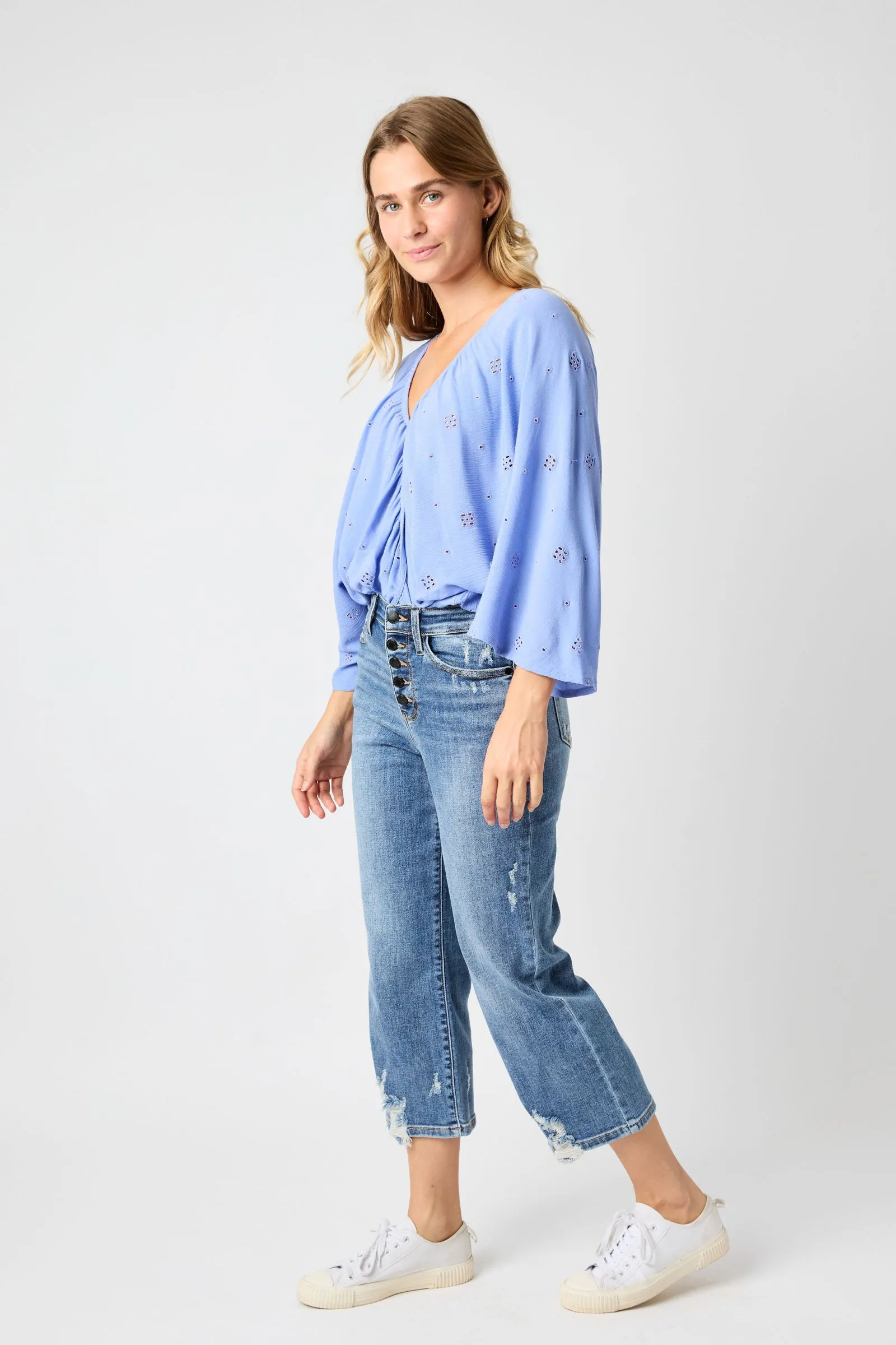 Judy Blue High Waist Wide Leg Capri