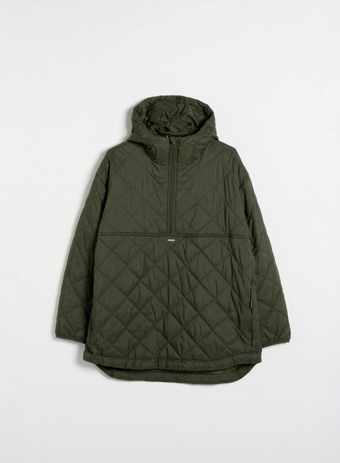 Khaki Oversized Quilted Anorak