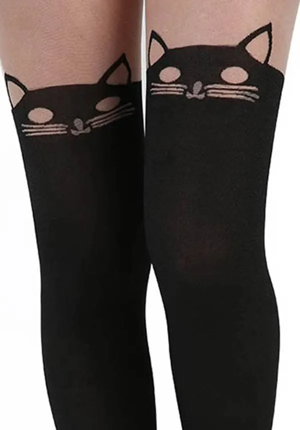 Kitty Cat Over The Knee [Black] | TIGHTS