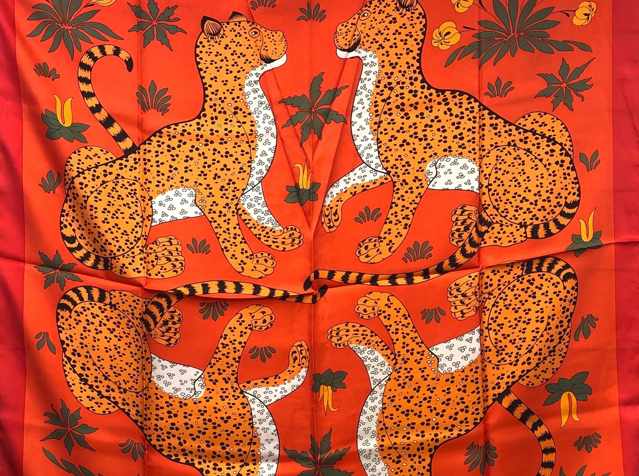 Lady's square | Mulberry Twill Silk Scarf Leopard Orange, 88cm*88cm