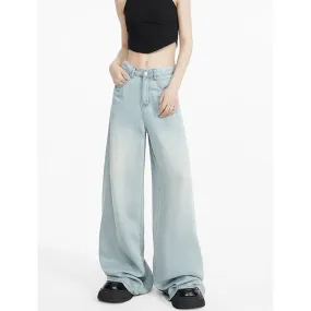 Light Blue Tencel Wide Leg Summer Pants