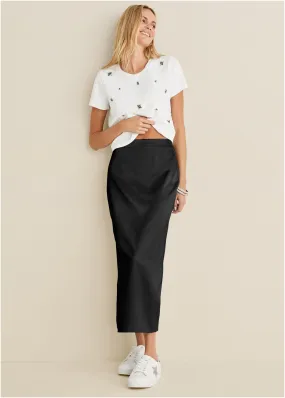 Midi Slip Skirt - Black