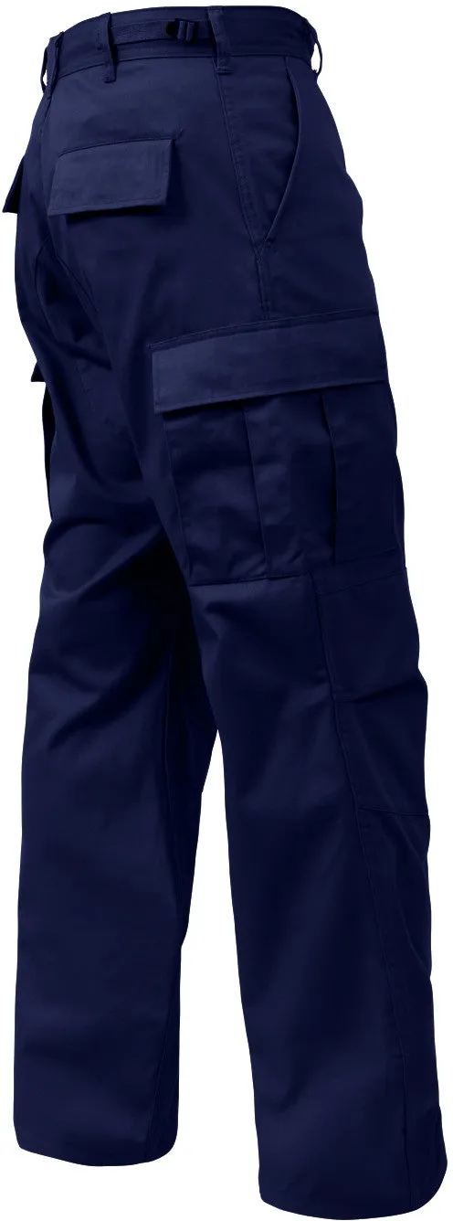 Midnight Blue - Military BDU Pants with Zipper Fly - Polyester Cotton Twill