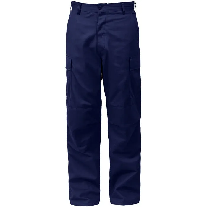 Midnight Blue - Military BDU Pants with Zipper Fly - Polyester Cotton Twill