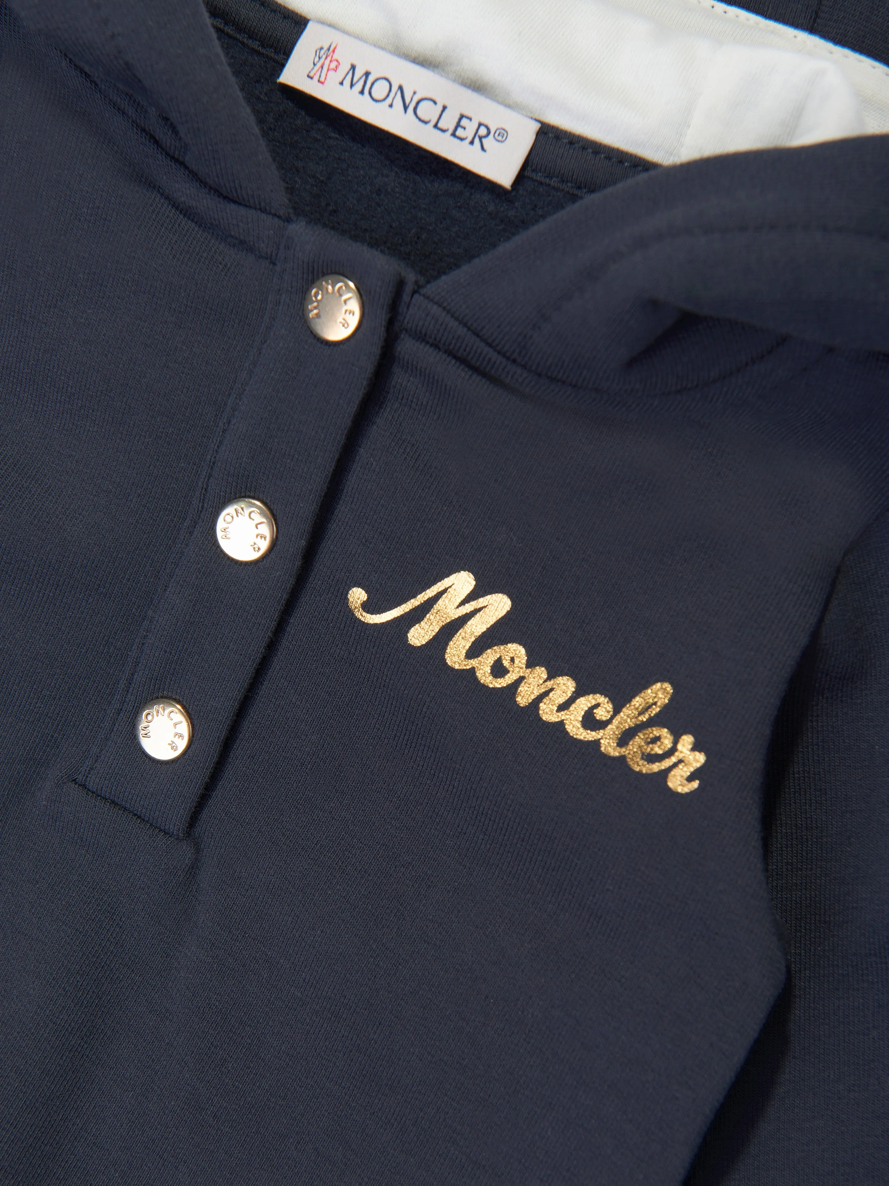 Moncler Enfant Baby Girls Hooded Sweater Dress in Navy