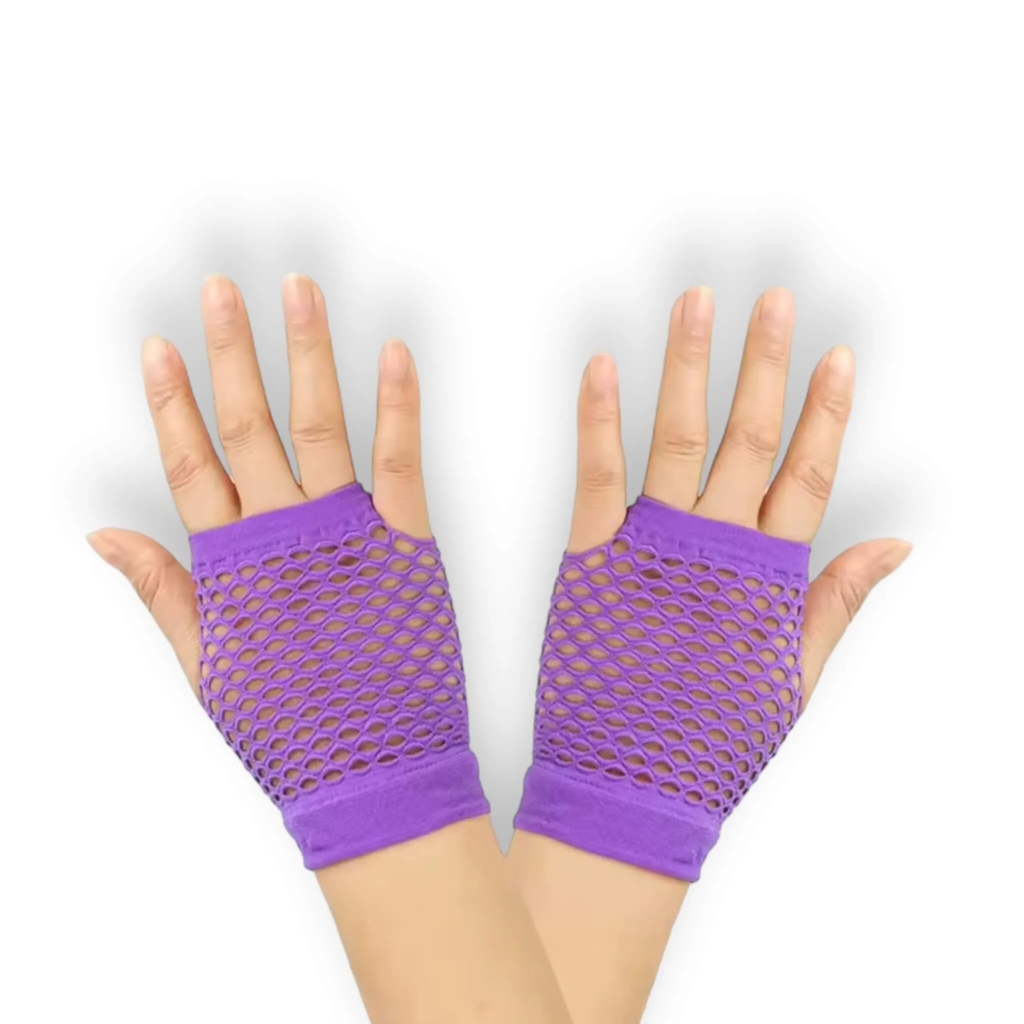 Neon Retro Fishnet Short Fingerless Gloves