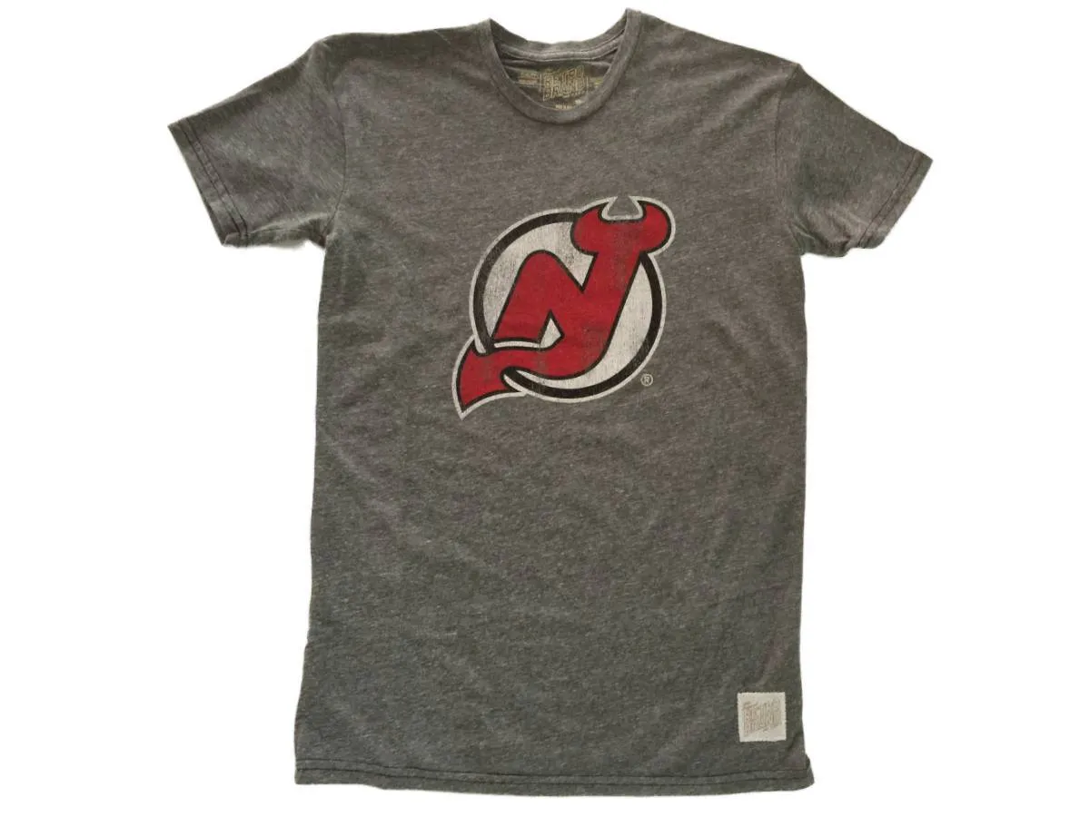 New Jersey Devils Retro Brand Light Gray Vintage Tri-Blend T-Shirt