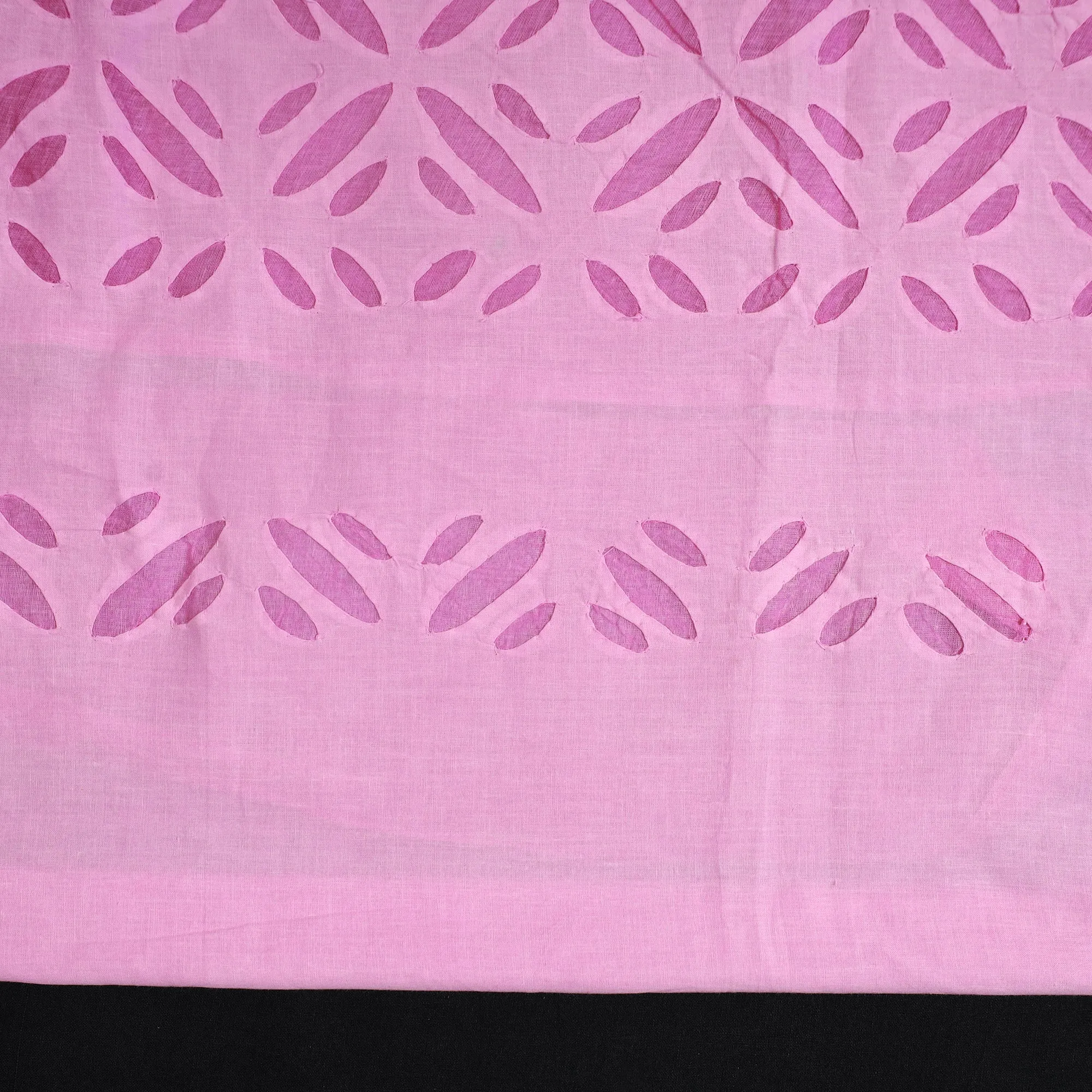 Pink - 3pc Cut Work Cotton Barmer Applique Dress Material 31