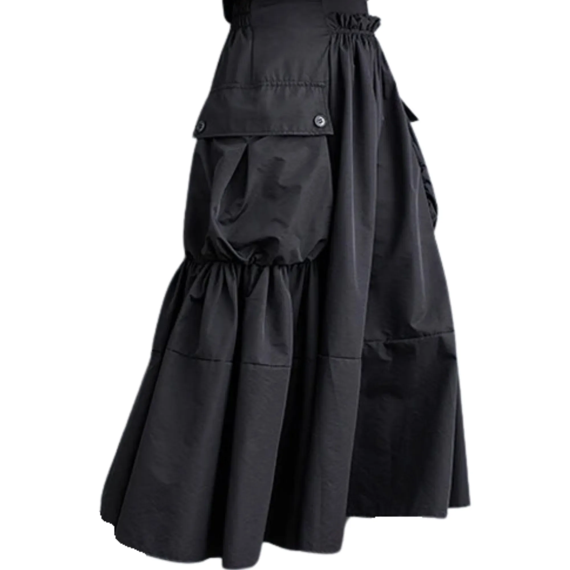 Pre Order:  A-line Pleated Big Pocket Skirt