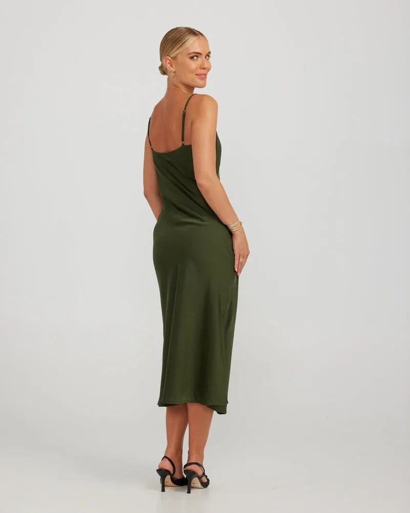 Rafaela Midi Dress - Dark Olive