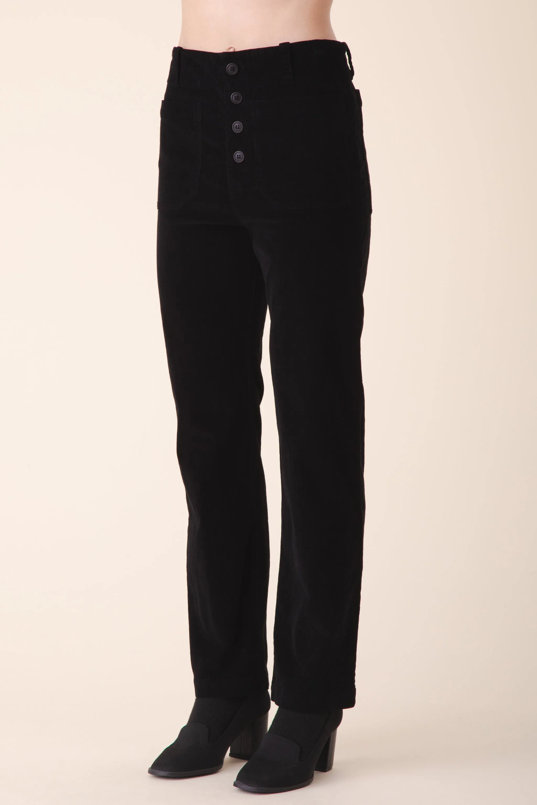 Rikki Pant Corduroy in Black