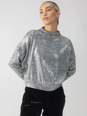 {Sanctuary} Sequin Funnel Neck Top