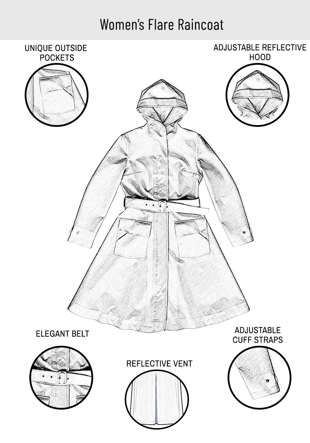 SAND FLARE RAINCOAT - recycled materials