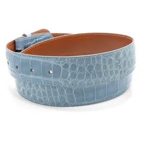 Sky Blue Alligator Belt Straps