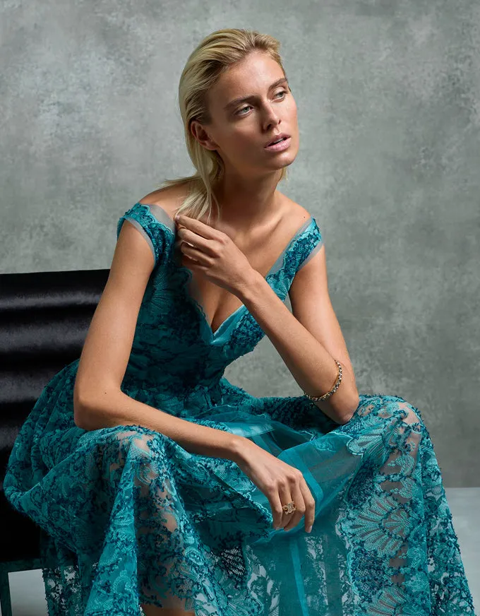 Stephanie Dress Turquoise - Australian Made