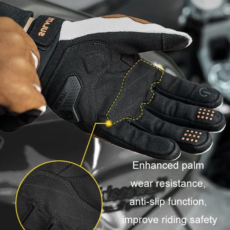 SULAITE Motorcycle Riding Breathable Conductive Touch Screen Full Finger Gloves, Size: L(Black)