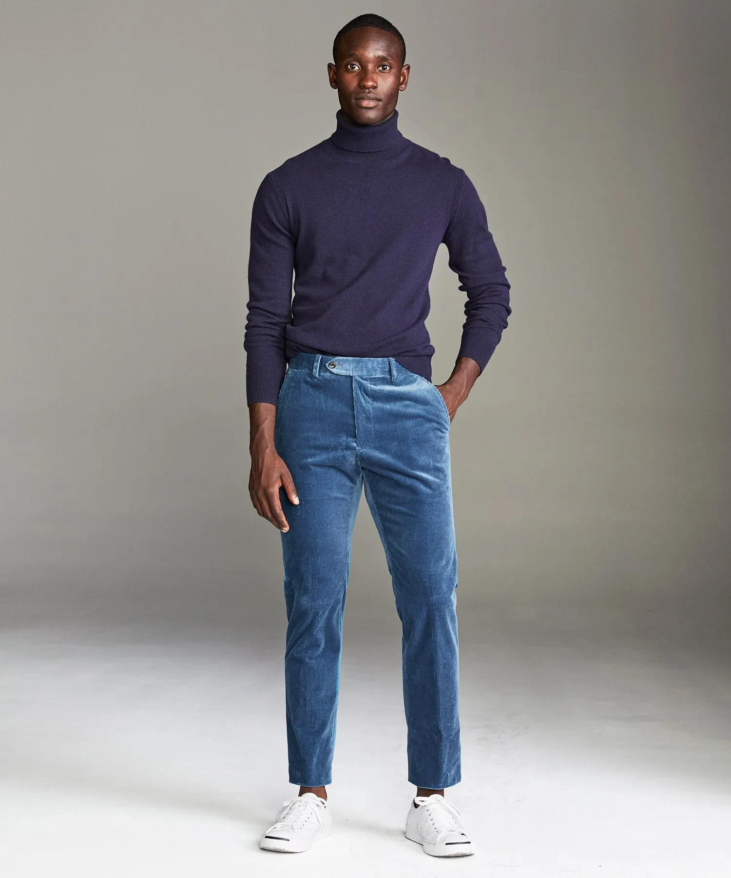 Sutton Corduroy Trouser in Blue