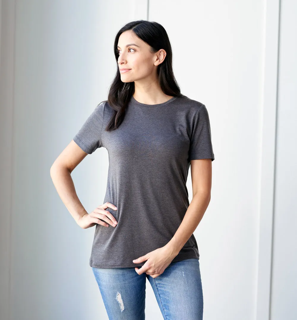 Threshold Crew Neck T-Shirt Petite Fit - Hurricane Grey