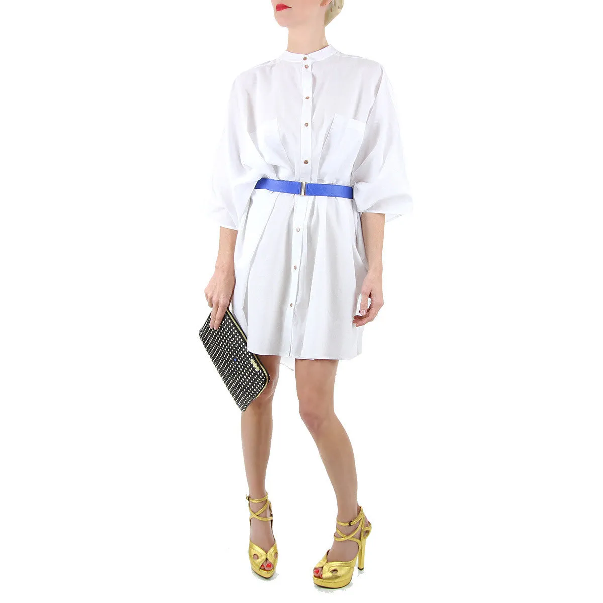 Tisdale Batwing Shirtdress in White