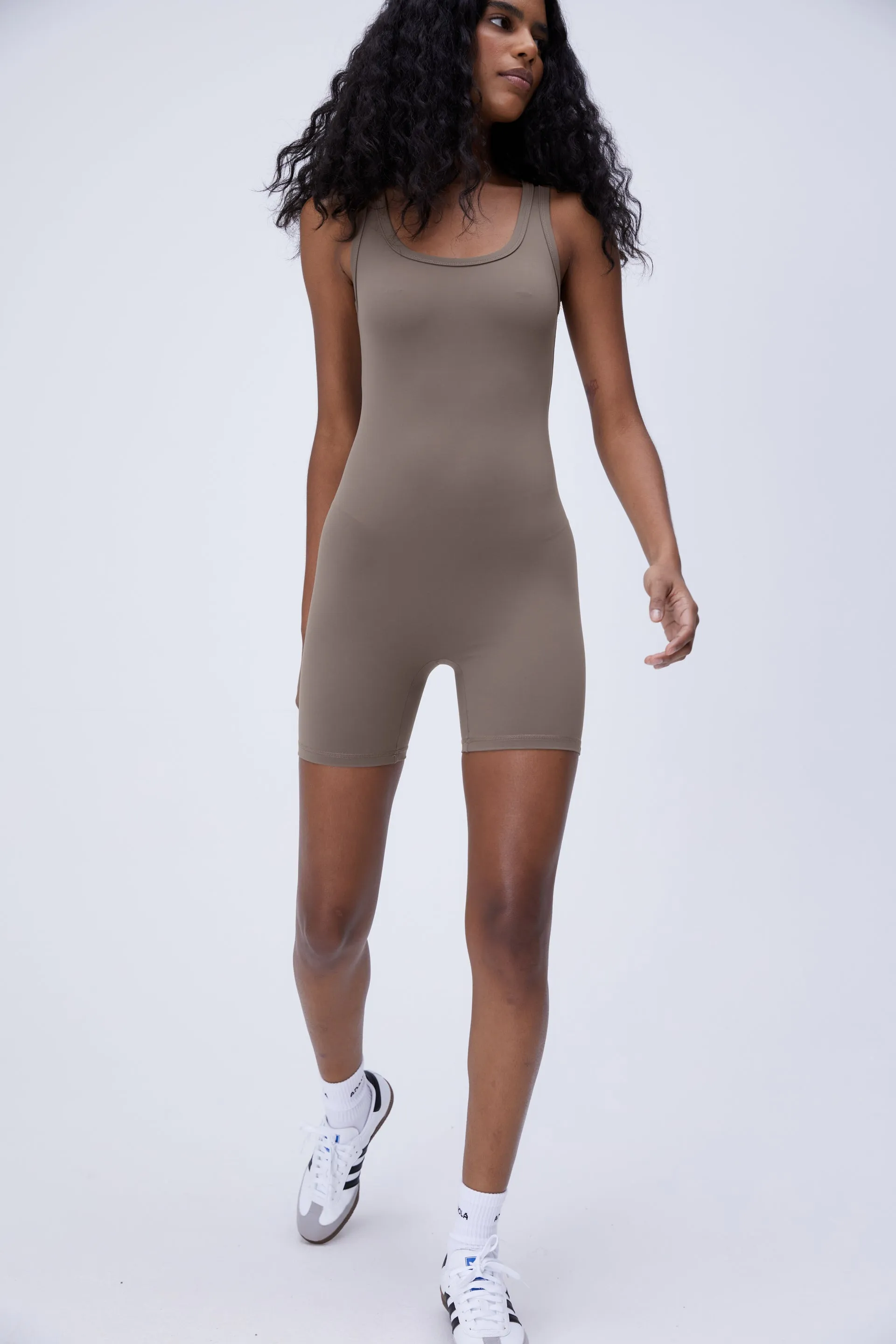 Ultimate Scoop Neck Sleeveless Romper - Cocoa Brown