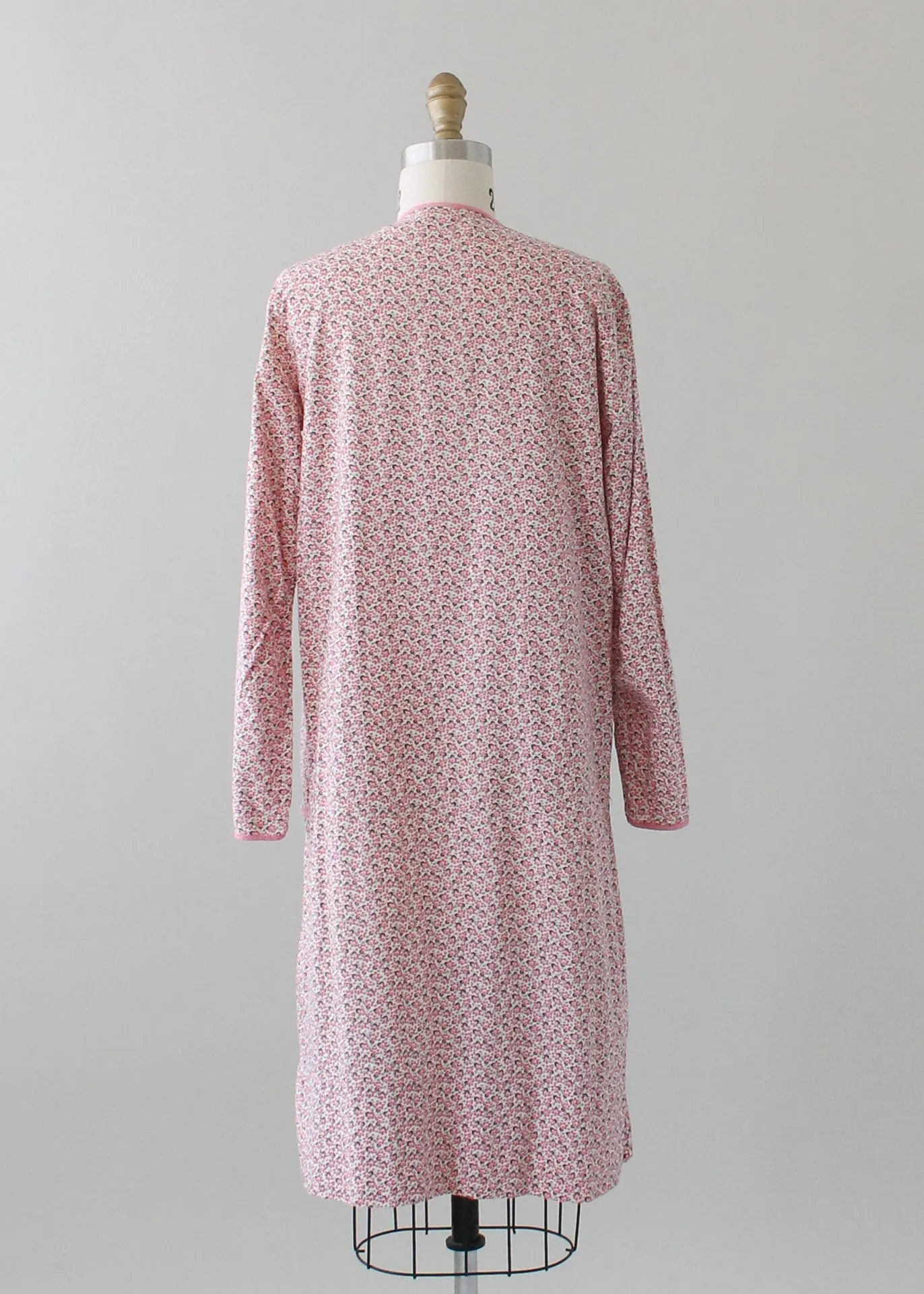 Vintage 1920s Pink Floral Cotton Day Dress