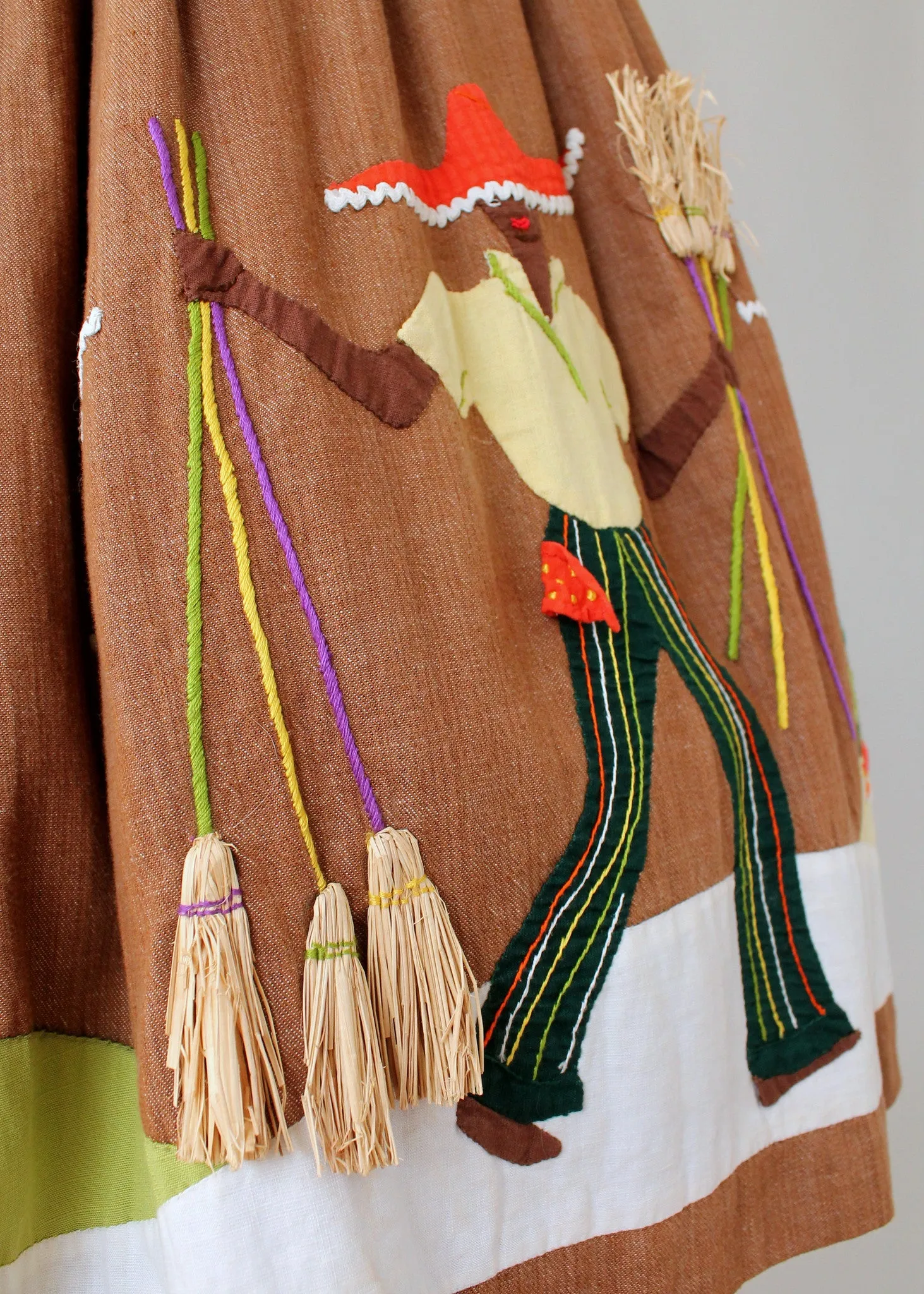 Vintage 1950s Jamaican Novelty Border Souvenir Skirt