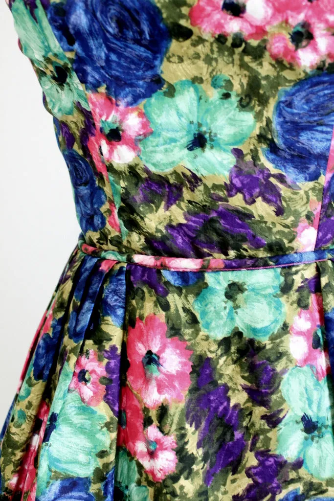 Vintage 1950s Saturated Floral Sundress