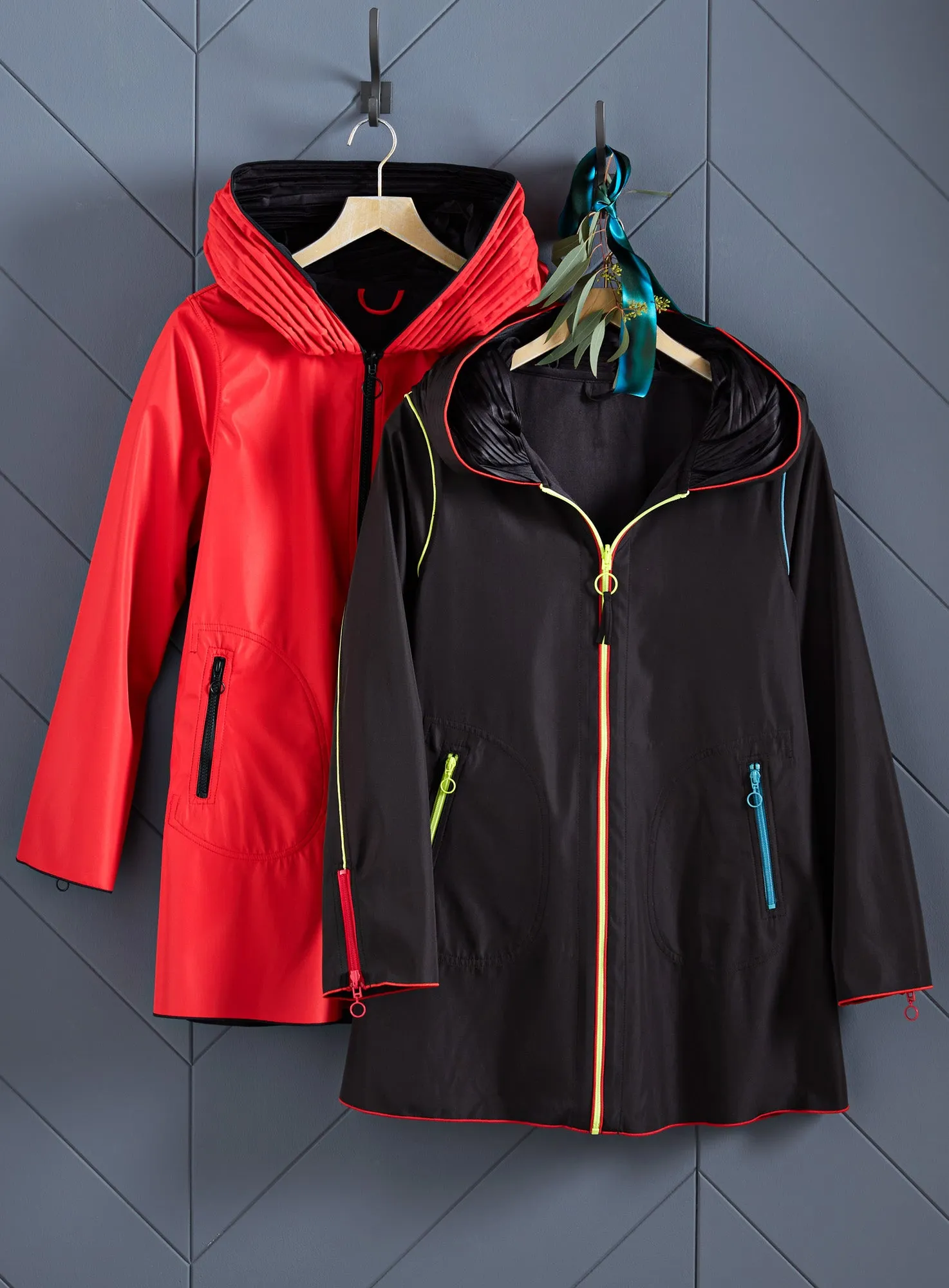 Zips and Pleats Raincoat FINAL SALE (No Returns)